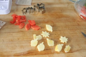 cookie cutters fruit pieces