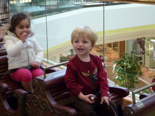 T at two-years-old on perhaps his first ride on the South Coast Plaza Holiday Train! (December 2009)