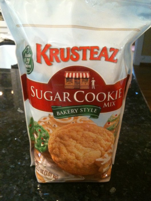 Krusteaz makes this Costco-sized bag of their sugar cookie mix during the holiday season. The great thing is if you can't bake your way through the 21 dozen by New Year's, they're just plain sugar cookies that can be made at Valentine's Day, Easter, birthdays, etc. Don't let the holiday packaging fool you!