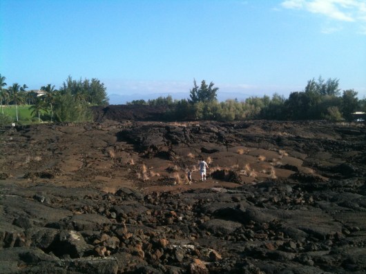 C and T explore the Waikoloa Petroglyph Preserve.