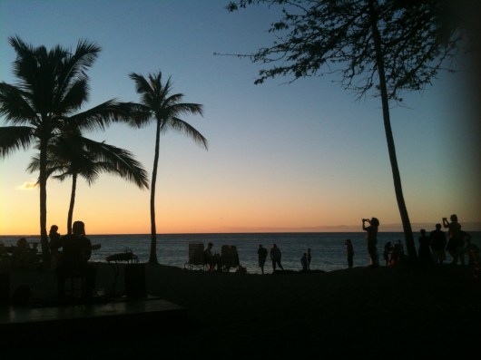 One of my favorite photos to take while on vacation in Hawaii is one of everyone else taking a picture of the sunset. As you can see, the Lava Lava Beach Club is the sunset go-to location for many on the Big Island.