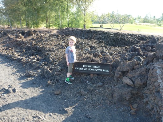 T before setting out into the Waikoloa Petroglyph Preserve. Heed the signs!