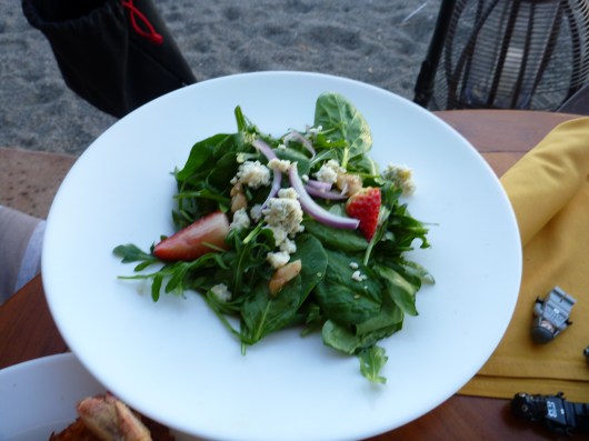Local farm-to-table style green salad at Lava Lava Beach Club.