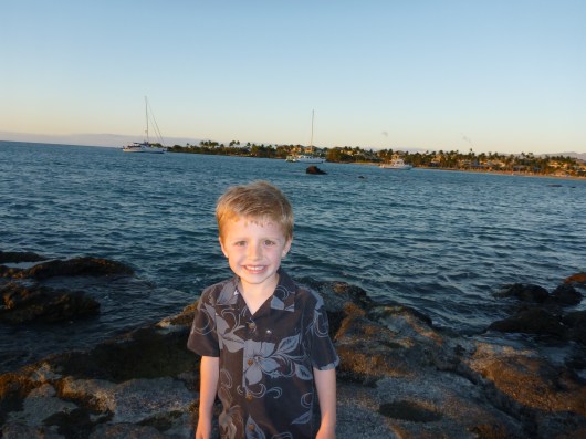 T on the rocks at the Lava Lava Beach Club, just steps from our dinner table.