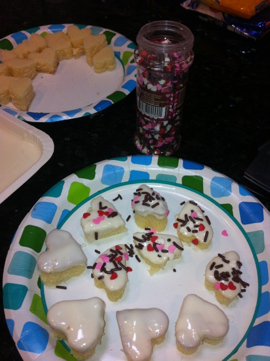 My very simple work area for my very easy Valentine's Day treats!