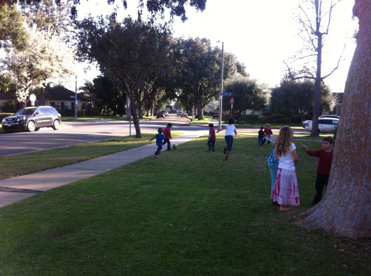 It was a gorgeous afternoon for a pick-up soccer game at our play group Valentine's party!