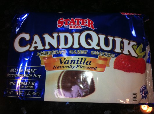 CandiQuik is my preferred brand of candy-coating. I've been using it for years to coat pretzels, store-bought cookies, cake pops, and now mini bite-sized cakes! 