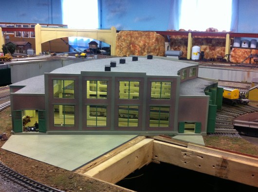 Another photo of that roundhouse I mentioned and showed above. All of this construction was from scratch, not a kit of any kind. Amazing.