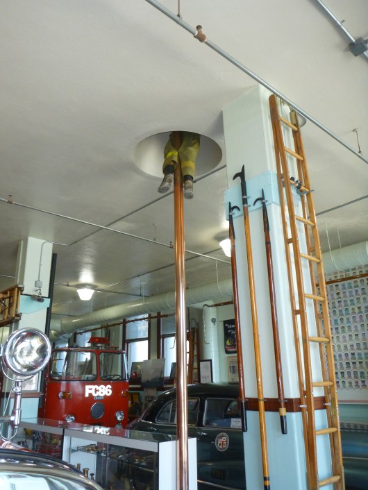 This poor guy has been trying to get down this pole for years now. Heh.