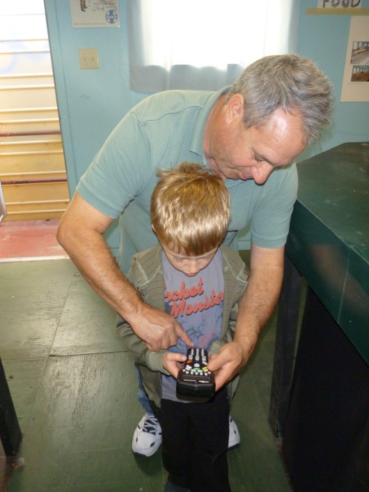 T gets to drive the trains thanks to this AGHR member handing over the remote last Saturday.
