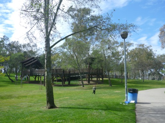 Wilson Park in Torrance, CA, is also home to a very large and lumbering wooden tree house.