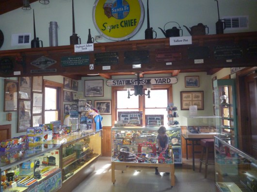 A view inside of the Lomita Railroad Museum.