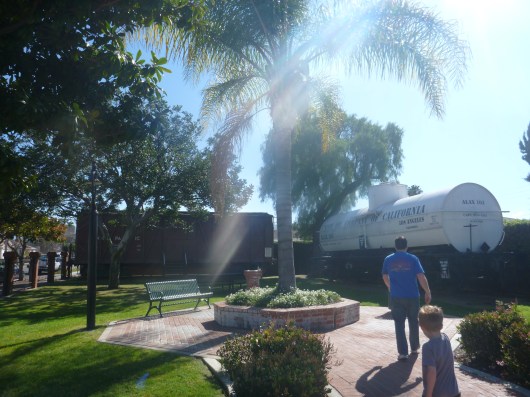 There's also a small ourdoor area across the street from the main property of the Lomita Railroad Museum. This is usually what the museum rents out for special events like birthdays, but it is open to visitors otherwise.