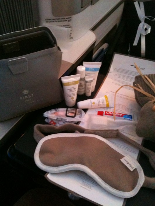 The complete toiletries kit aboard BA First comes inside of a bag designed by Anya Hindmarch.