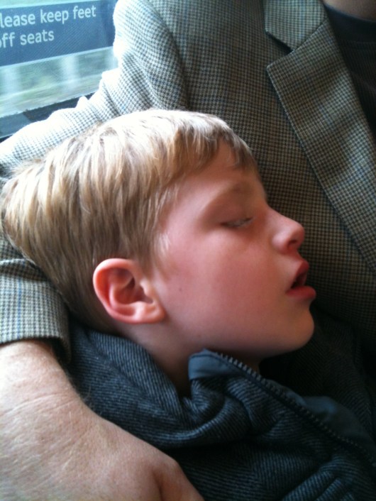 T was zonked once we hit the Underground from LHR into town. Tune in again soon for more stories about our London adventures!