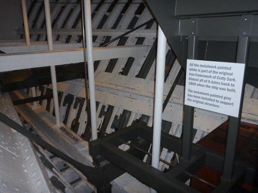 A portion of the Cutty Sark's original construction highlighted for visitors to help us understand the work that's gone into keeping her history alive for 150+ years.