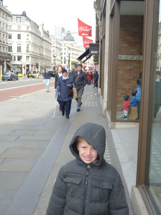T on Regent Street on the way to Hamleys.
