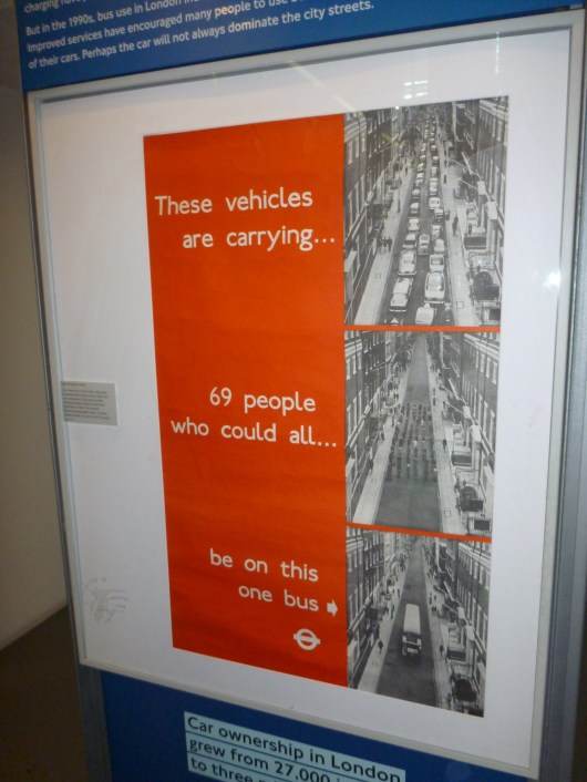 This poster was quite telling of how just one bus can clear congested areas of London.