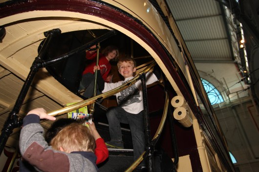 T loved going up and down the stairs of all the buses at the London Transport Museum.
