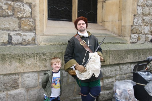 This guy was on a break, but he was more than a good sport about posing for some photos with T.