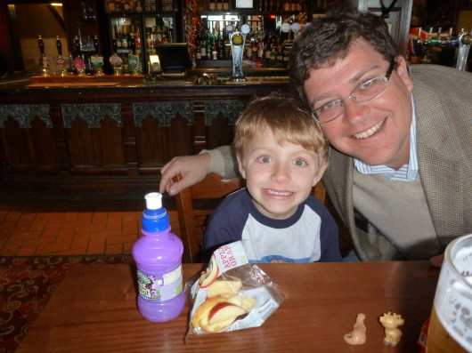 T was thrilled to get this juice bottle and these apples with his kids' meal at The Liberty Bounds.
