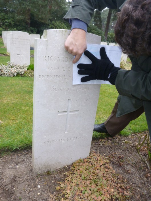 C took a rubbing of the headstone for Grandma H. Thank goodness we had that cemetery map and a pack of T's crayons with us!