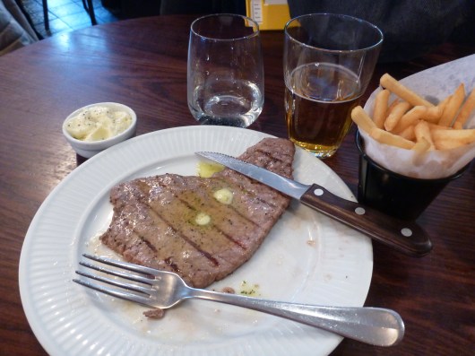 Steak Frites at Cote Brasserie, a lovely little French restaurant chain in London.