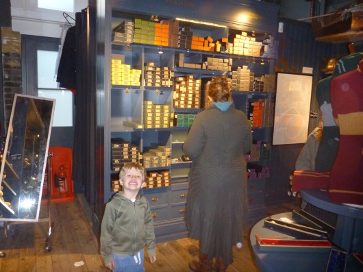 Inside of the Harry Potter Shop near Platform 9-3/4 in London's King's Cross Rail Station.