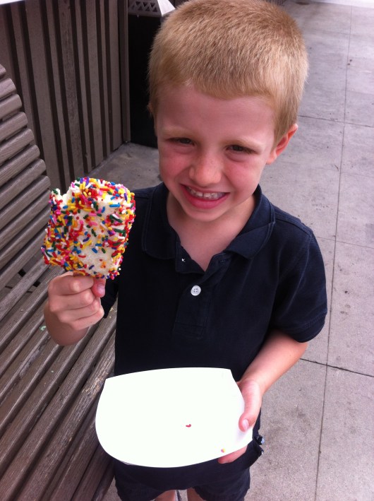 Even without the chocolate coating, a Naples Bar is still quite delicious!