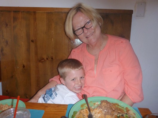 T made me take this picture of the two of them, though he really didn't have to "make me" do it at all! So cute!