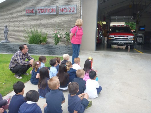 T's TK class waiting for the fire fighters from Station 22 in Long Beach (CA).