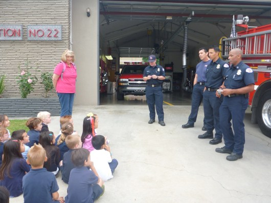 T's class listened as fire fighters from Station 22 talked about their jobs.