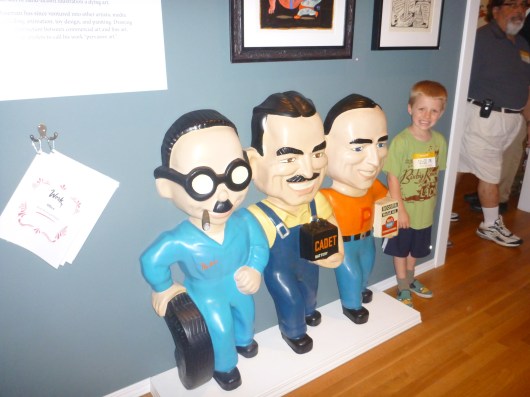 Hey, it's Manny, Moe, Jack... and T! I didn't read up as to why MM&J were here inside of the Gary Baseman exhibit, but maybe my friend can remind me (or one of you, RMT'ers)!