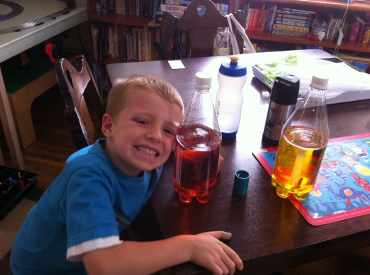 T gets ready to make a tornado. No wonder he looks so happy!