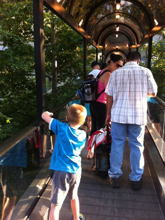 The Hollywood Bowl is built into a natural amphitheatre in the Hollywood Hills, so it's a tad of a hike to get to the seats... or at least the seats we purchased!