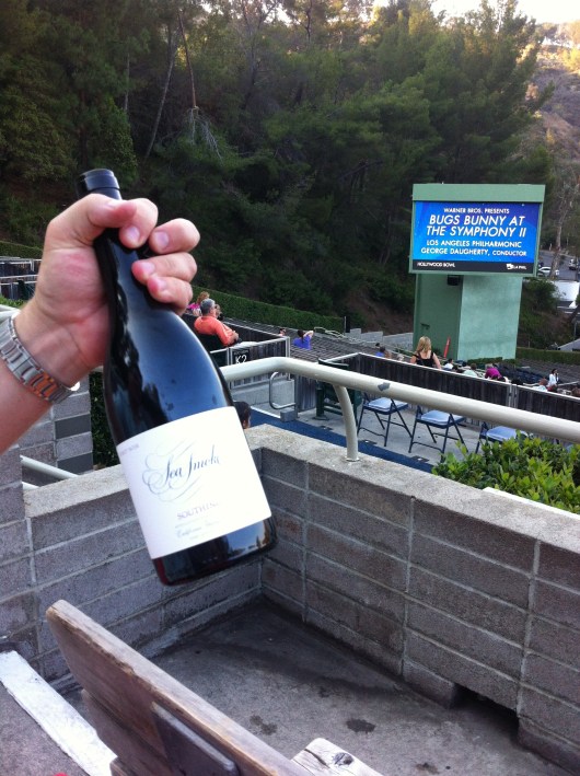 Sea Smoke pinot noir at the Hollywood Bowl. Again, yes, this is OK to bring inside.