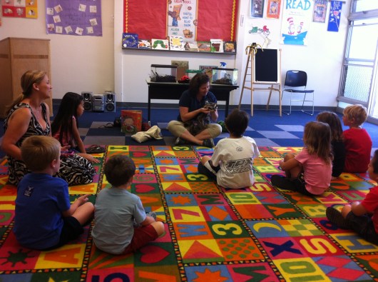 Kids gathered round Ms. Dana from the El Dorado Nature Center (Long Beach, CA) for an up close and personal bug encounter Wednesday at the Long Beach Public Library's Dana branch.