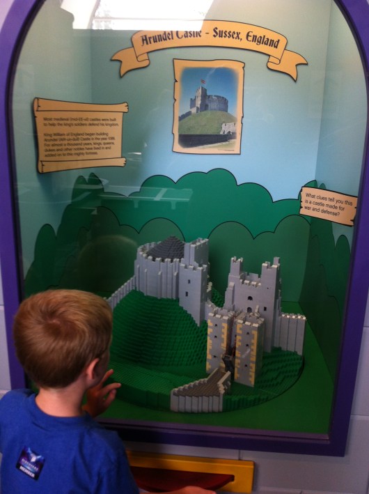Even T wanted to take a look at the cool castle builds inside the LEGO Castle exhibit at the Discovery Science Center.