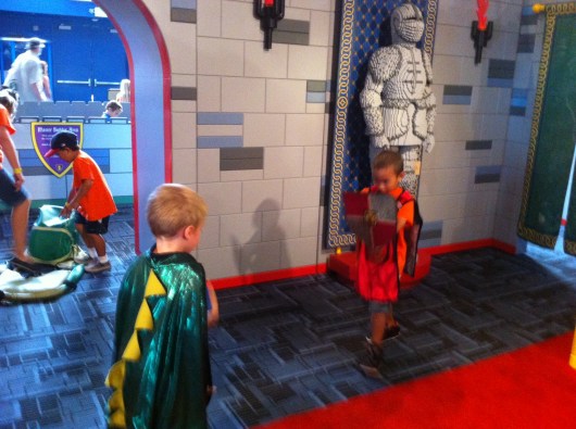 T decided to play the dragon during his time at Discovery Science Center's LEGO Castle.