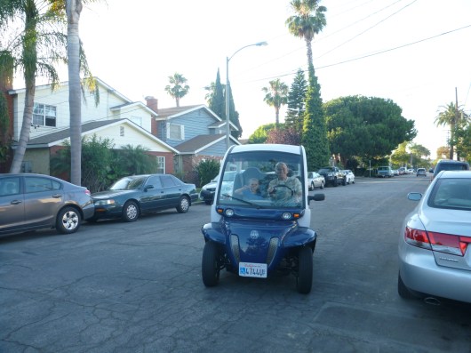 Our neighbor Bill gave T a ride on his electric cart this summer for the first time. Just days after this, his wife Margaret passed away from congestive heart failure (she was 91 years young). We will miss her very much.