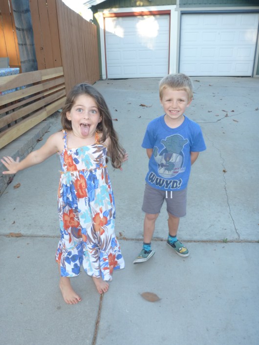 T with his friend and our neighbor. These two have grown up together (she just turned five this month).