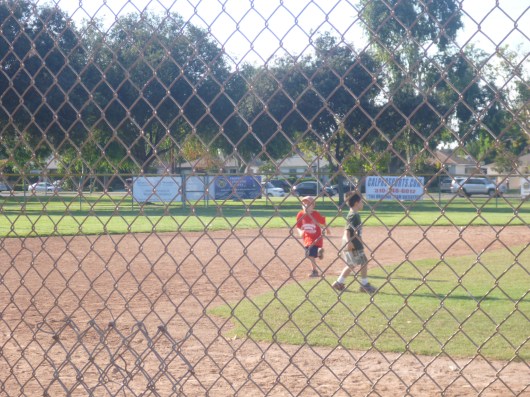 It was after this run to third when T made his first T-ball funny for the season.