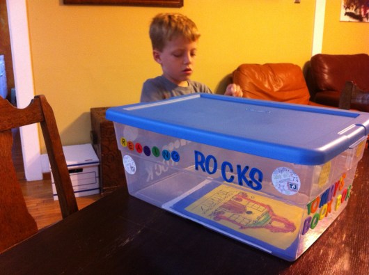 We had a lot of letter stickers, so we were able to put a phrase on each side of the box. That rocked also!