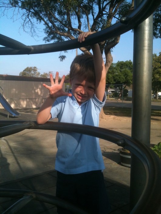 T on his 5th birthday at school last year.