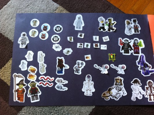 A page from one of T's Halloween "sticker books."