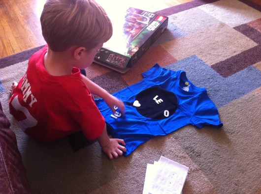 T makes up his first Shout Out! T-shirt design!