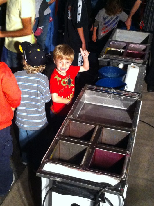 T gets ready to mold his hand in wax!