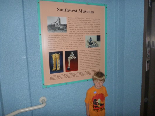 Signage for the lower entrance of the Southwest Museum of the American Indian, part of The Autry collection located at the Mount Washington campus in Los Angeles.