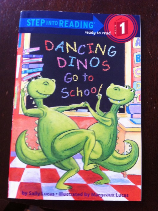 In June 2013, T read his first book to us independently aloud. It was, "Dancing Dinos Go to School."
