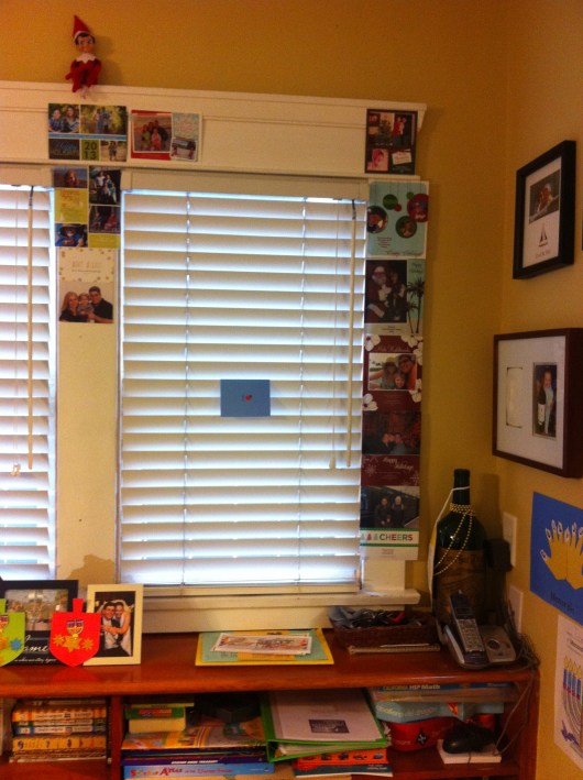 You can see our previous years' cards down the right-hand side there, and the ones we've received thus far this year to the left and across the top. I hope more come soon. I'd hate to think the whole world's gone digital (sniff).